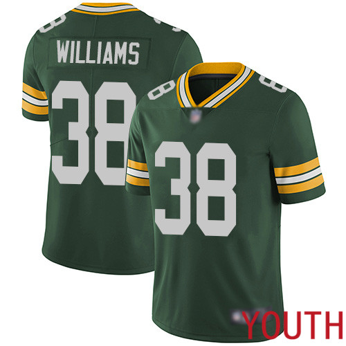 Green Bay Packers Limited Green Youth #38 Williams Tramon Home Jersey Nike NFL Vapor Untouchable->youth nfl jersey->Youth Jersey